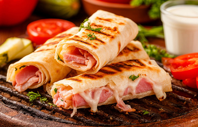 Закуска из лаваша на мангале фото